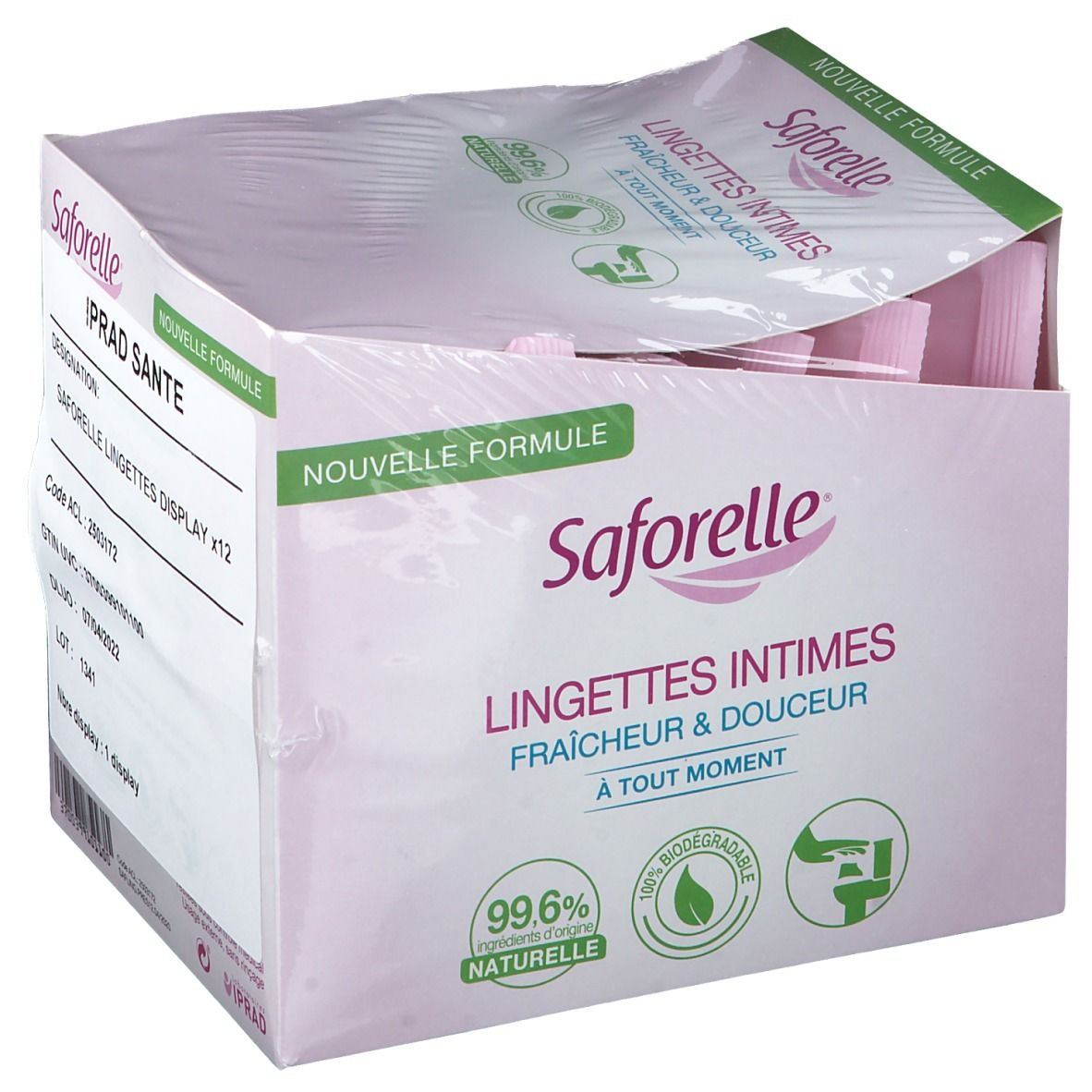 Saforelle Lingettes Intimes Fraîcheur & Douceur
