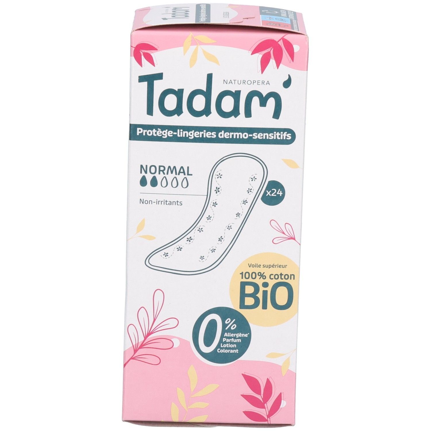 Tadam Damenbindsen, 24 Stück, 100% Bio-Baumwolle, Normal, Nicht reizend.