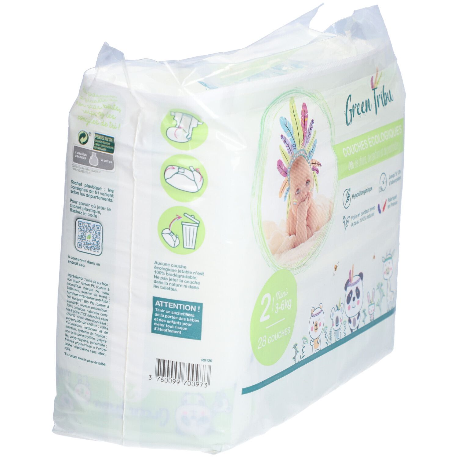 Green Tribu Couches écologiques 2 mini 3-6 kg
