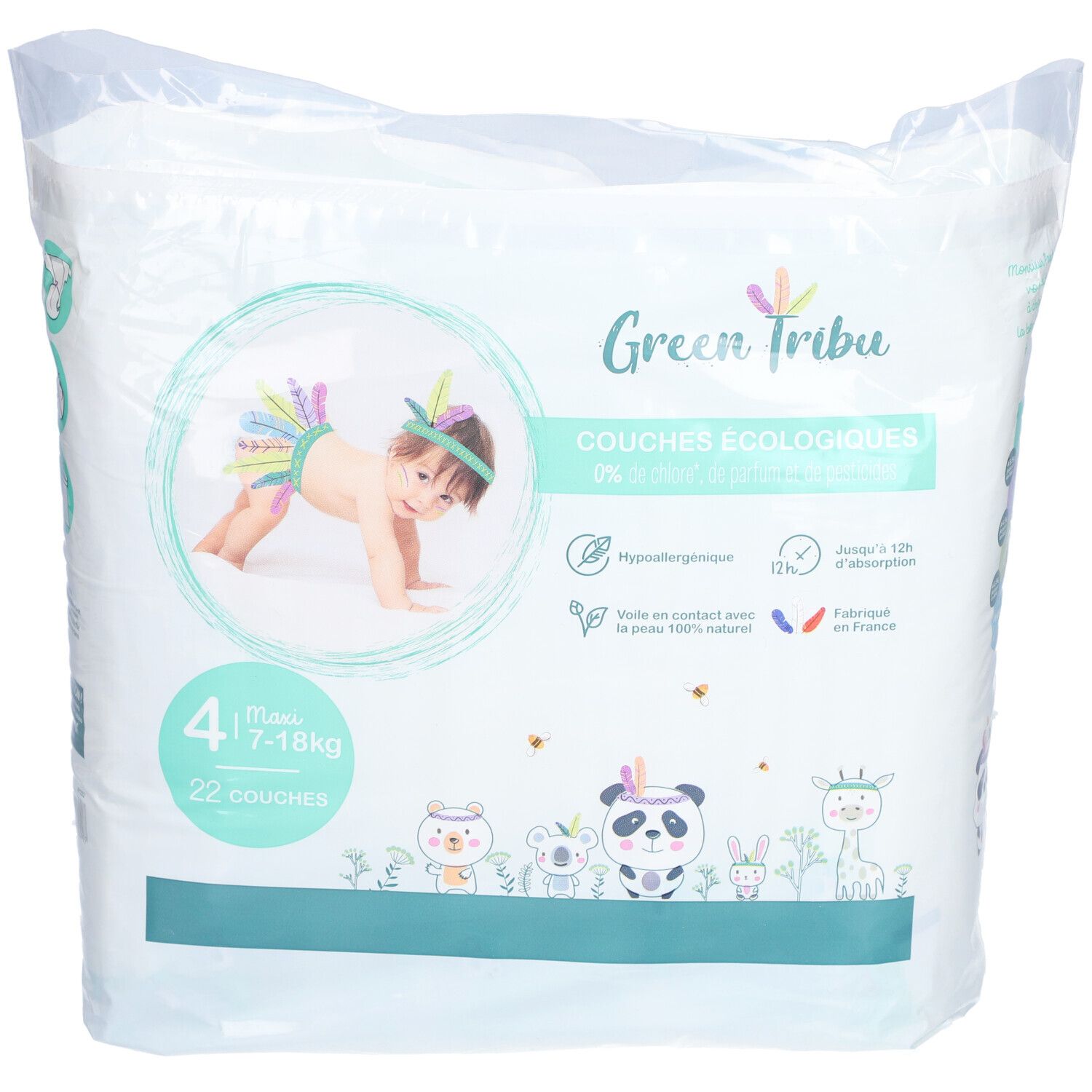 GREEN TRIBU Couches écologiques bébé Maxi Taille 4