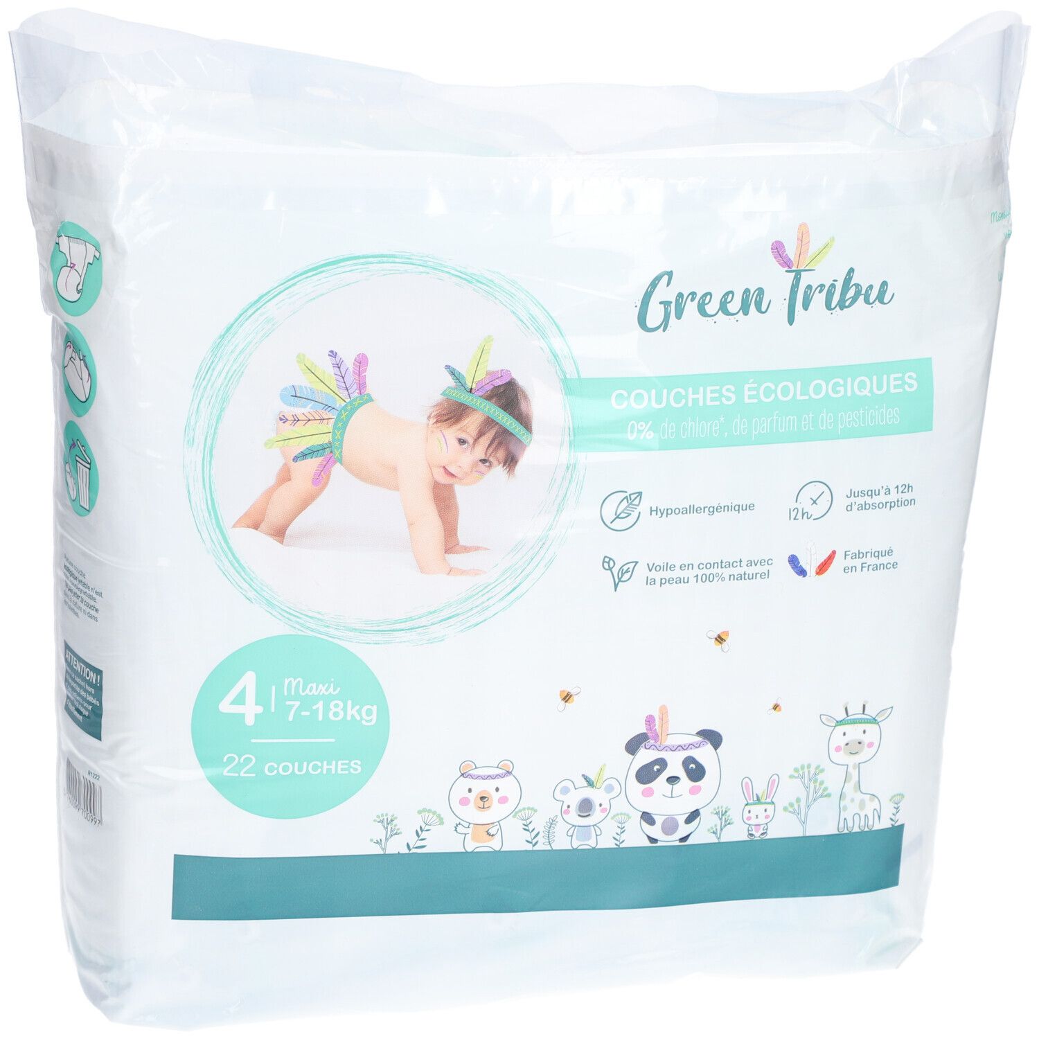 GREEN TRIBU Couches écologiques bébé Maxi Taille 4