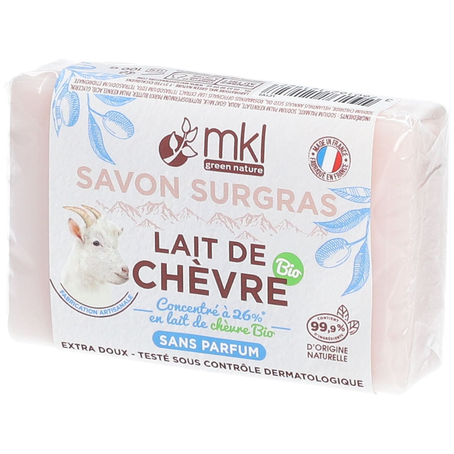 mkl SAVON AU LAIT DE CHÈVRE BIO - SANS PARFUM