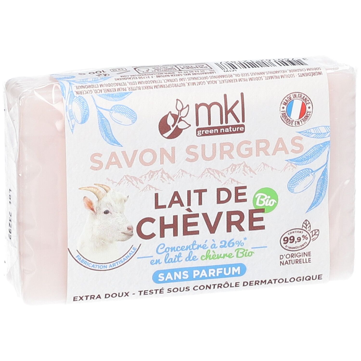 mkl SAVON AU LAIT DE CHÈVRE BIO - SANS PARFUM