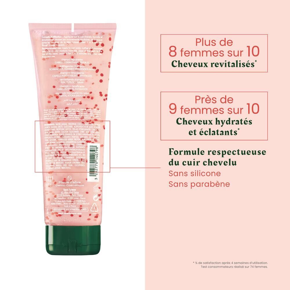 Rückseite der Tube. Text: Ergebnisse, Formel ohne Silikon und Parabene. Barcode.