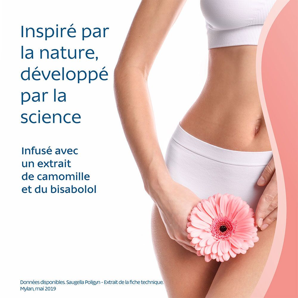 Saugella - Poligyn - Apaisant & Emollient Soin lavant intime - Femmes pendant et après la ménopause - Flacon 500 ml