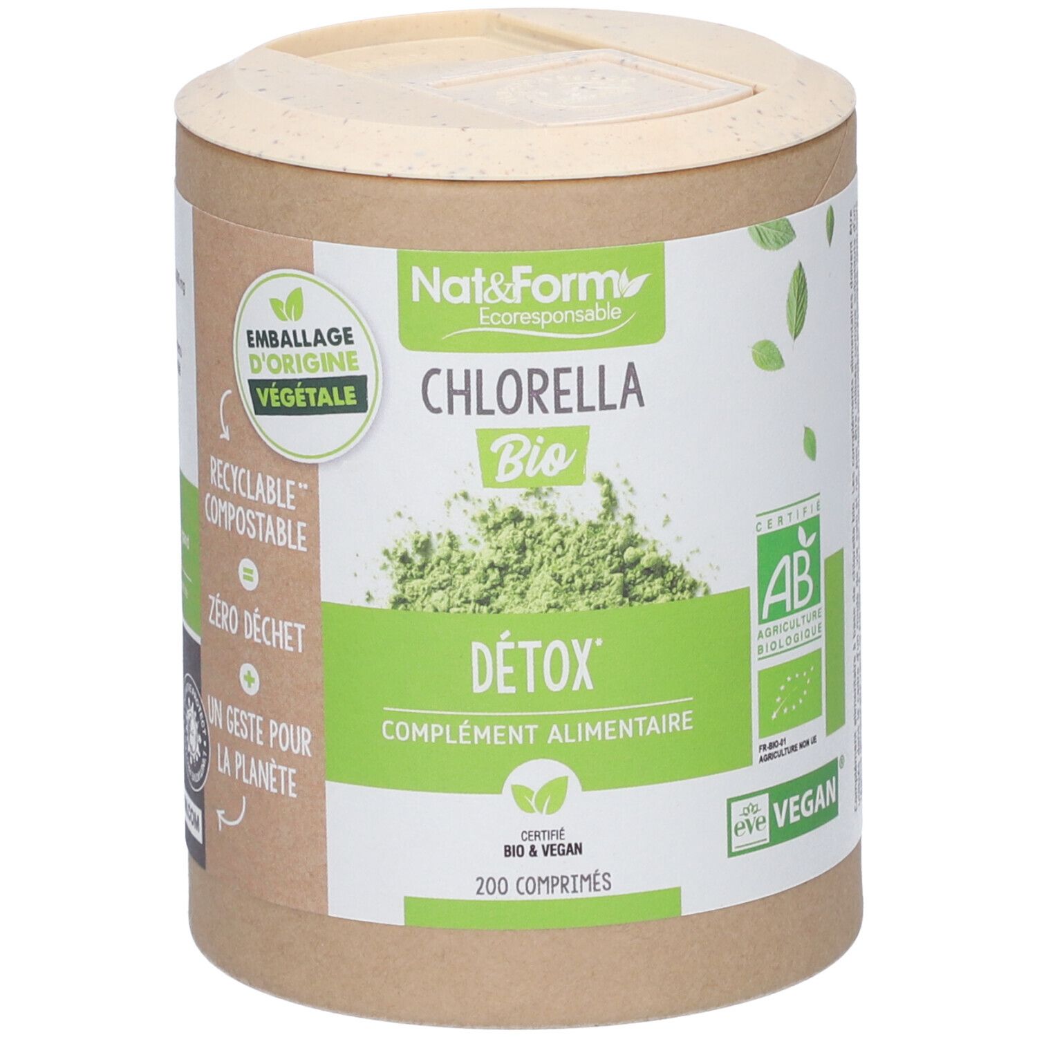 Nat&Form Chlorella Bio in Tablettenform