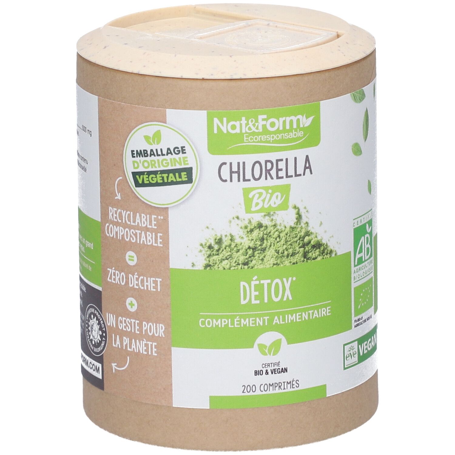 Nat&Form Chlorella Bio in Tablettenform