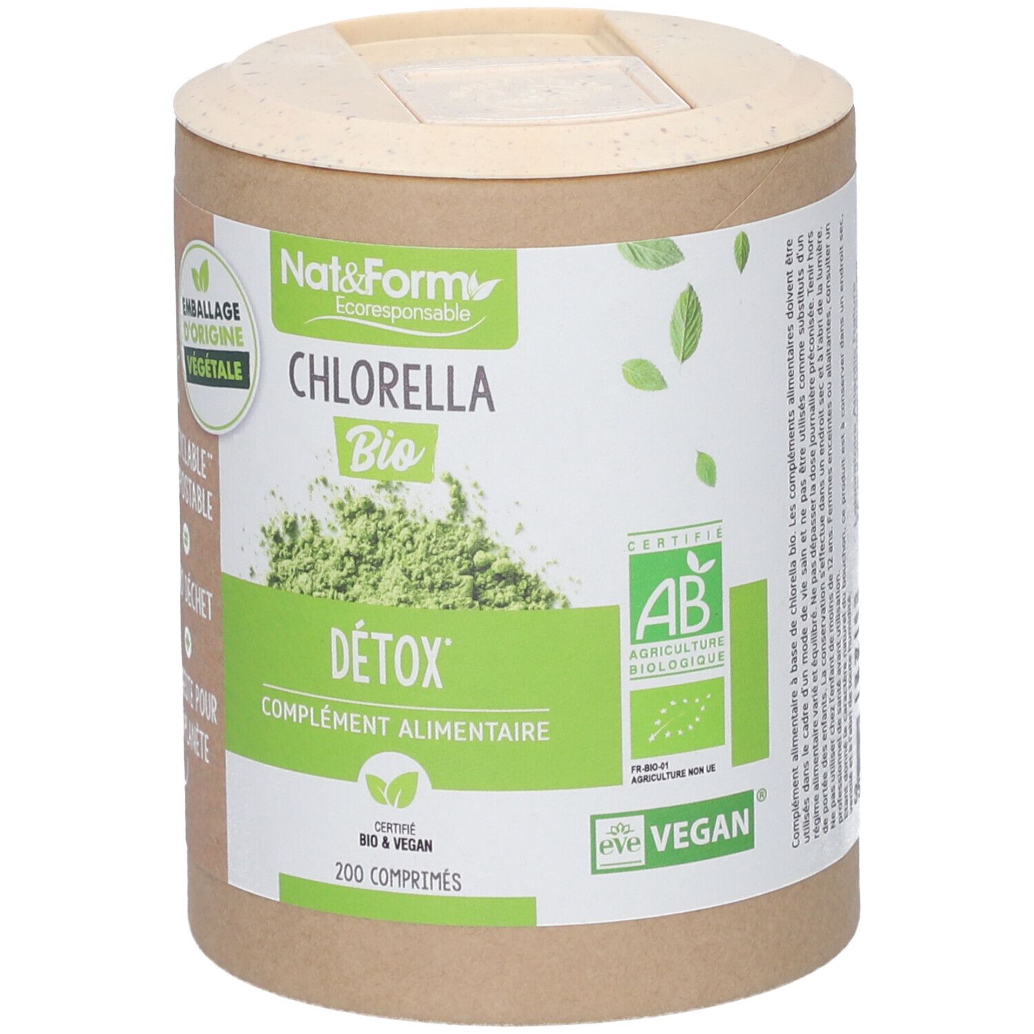 Nat&Form Chlorella Bio in Tablettenform