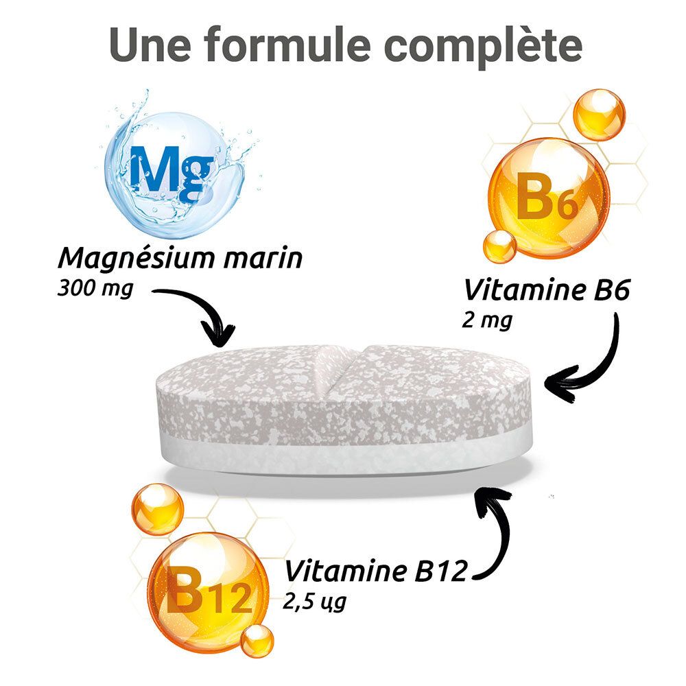 Mag 2 24h à Base De Magnésium Marin Vitamine B6 Et B12 Complément