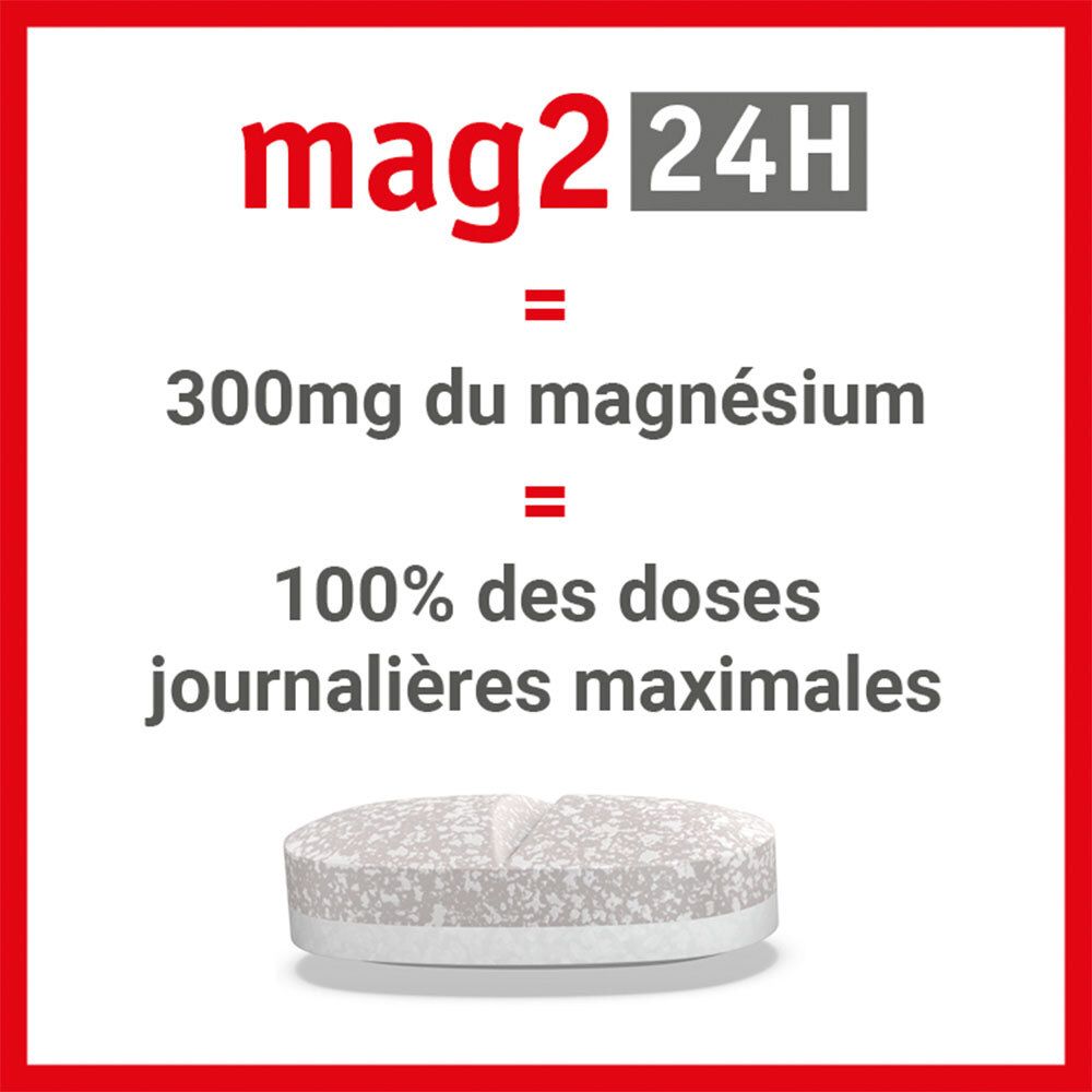 MAG 2 24H, complément alimentaire au magnésium marin - lot de 2 45+15 comprimés