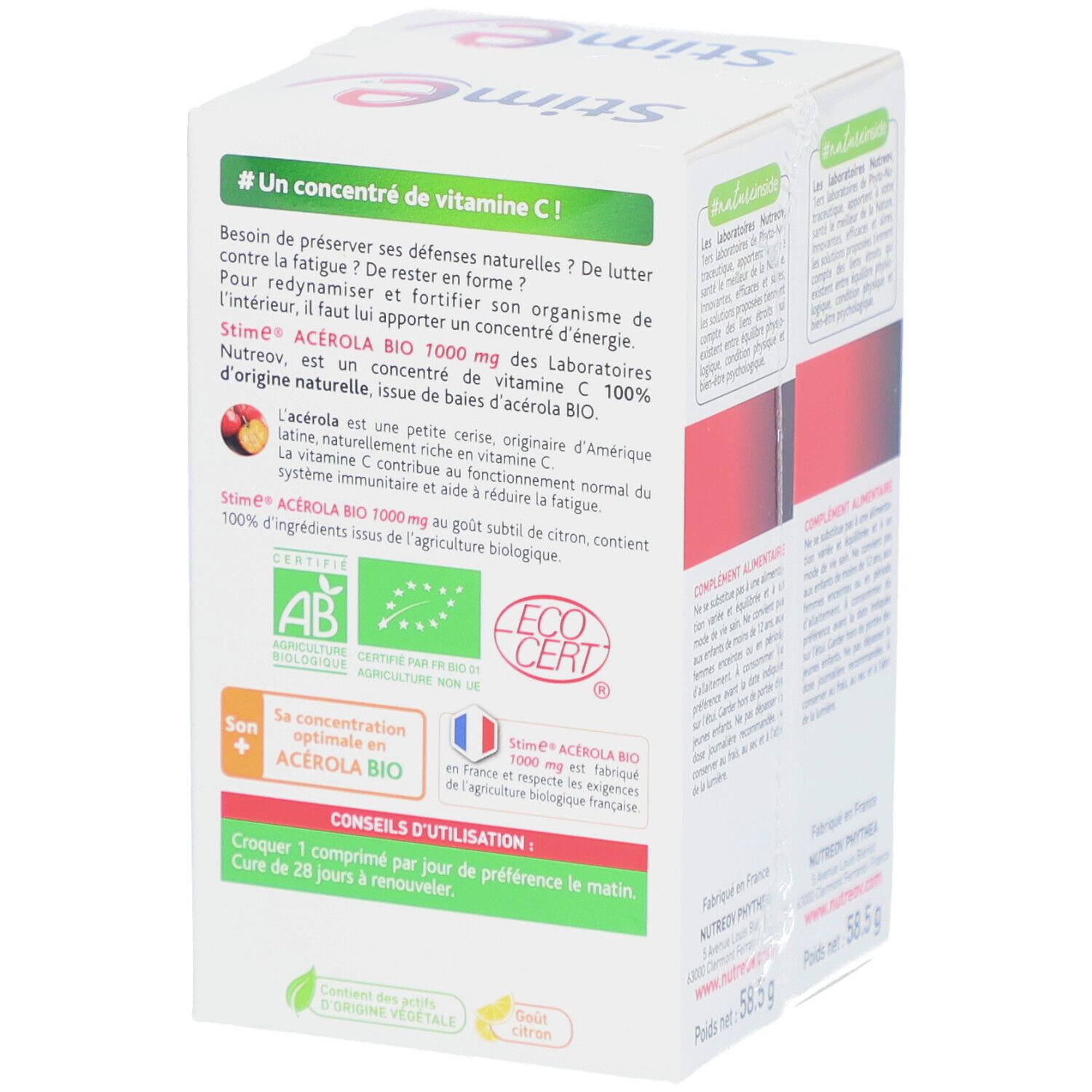 Stim E Acérola BIO 1000 mg vitamine C naturelle immunité & énergie