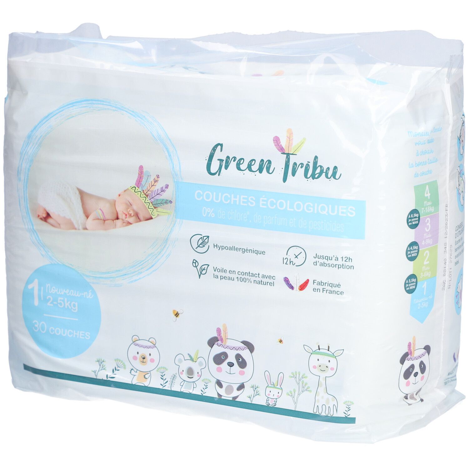Green Tribu Öko-Windeln 1 Neugeborenes 2 - 5 kg
