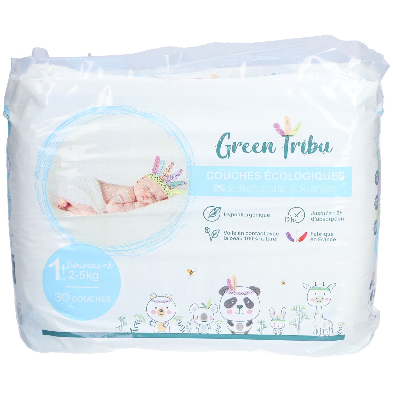 Green Tribu Öko-Windeln 1 Neugeborenes 2 - 5 kg