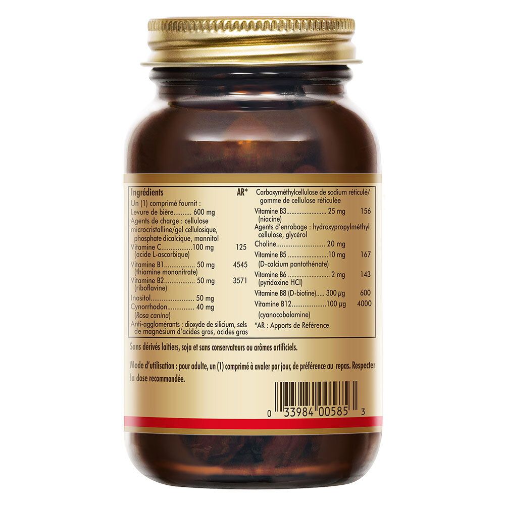 Rückseite der Flasche. Zutatenliste und Nährwertangaben. Tabelle mit Vitaminen und Mengen.