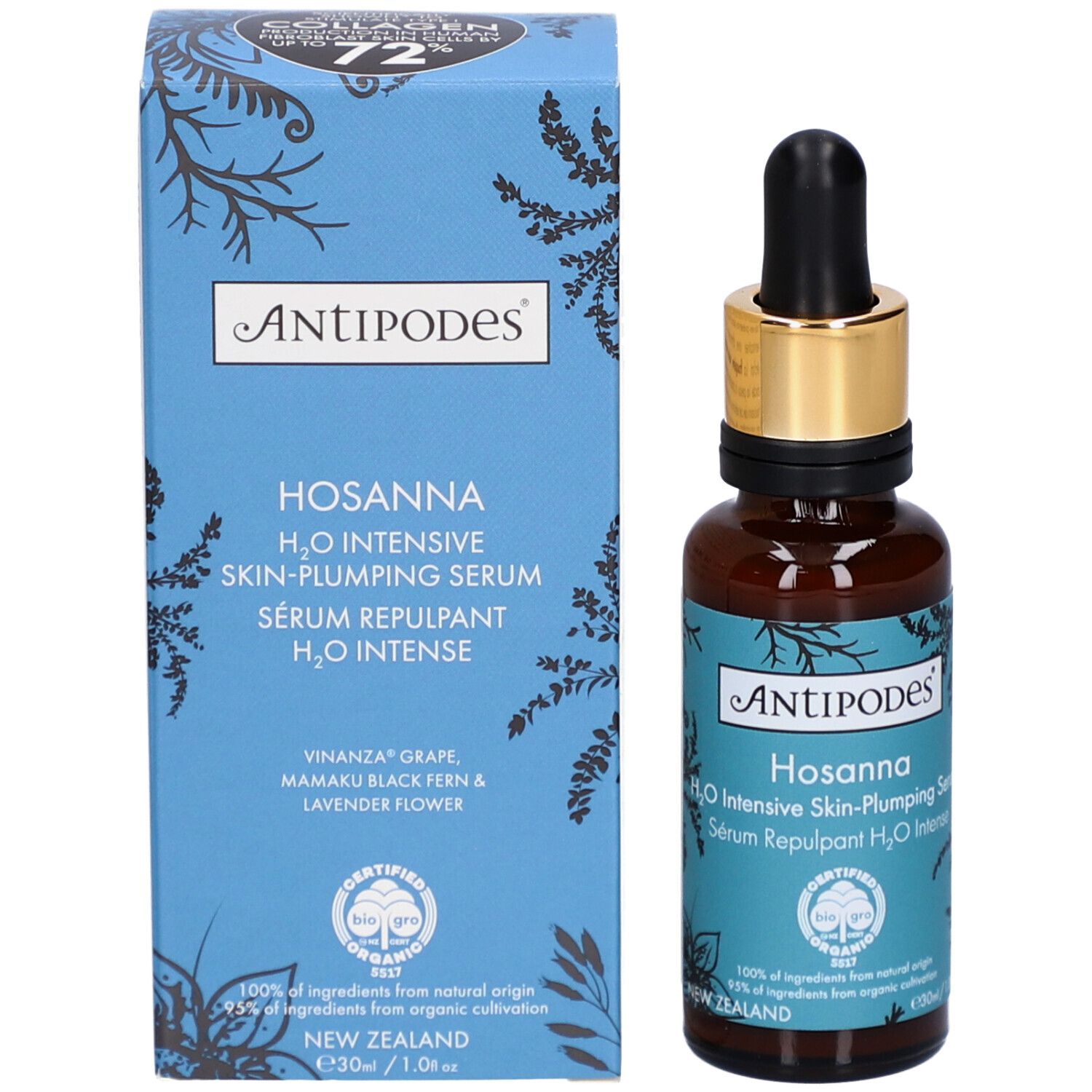 Antipodes Hosanna Sérum Repulpant H2O Intense Bio