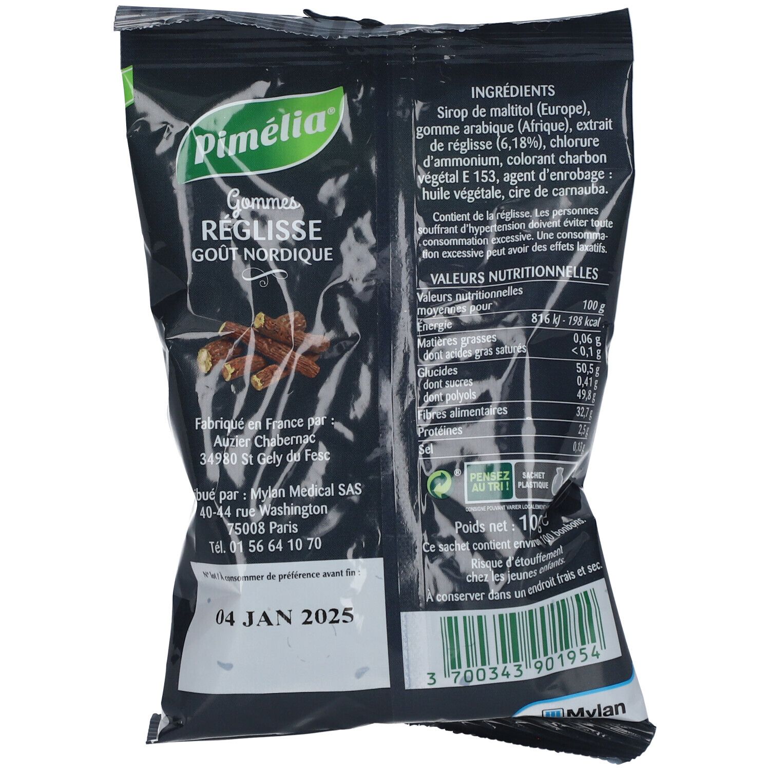 Pimelia Lakritzgummi Nordischer Geschmack mit Süßstoff
