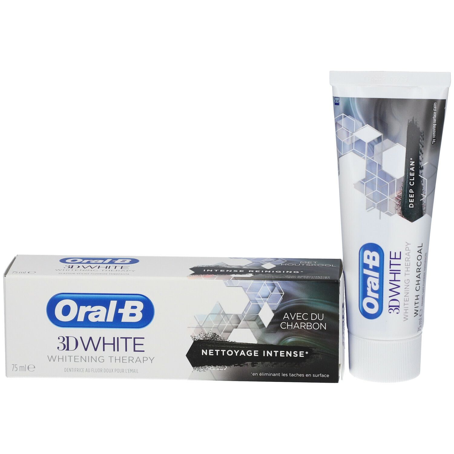 Oral-B 3D White Whitening Therapy Intensiv reinigende Zahnpasta mit Aktivkohle