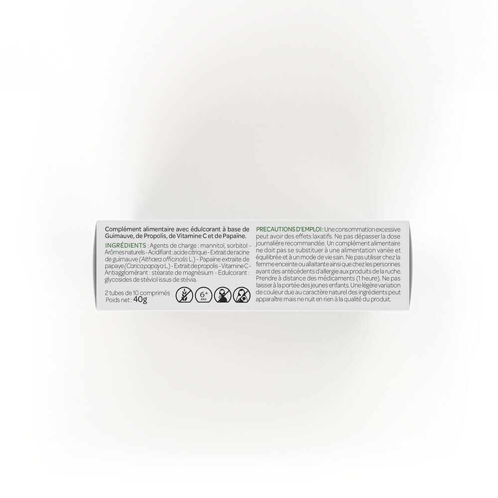 Unterseite der ACTIVOX Propolis-Schachtel. Informationen zu Inhaltsstoffen und Vorsichtsmaßnahmen. 2 Tuben.