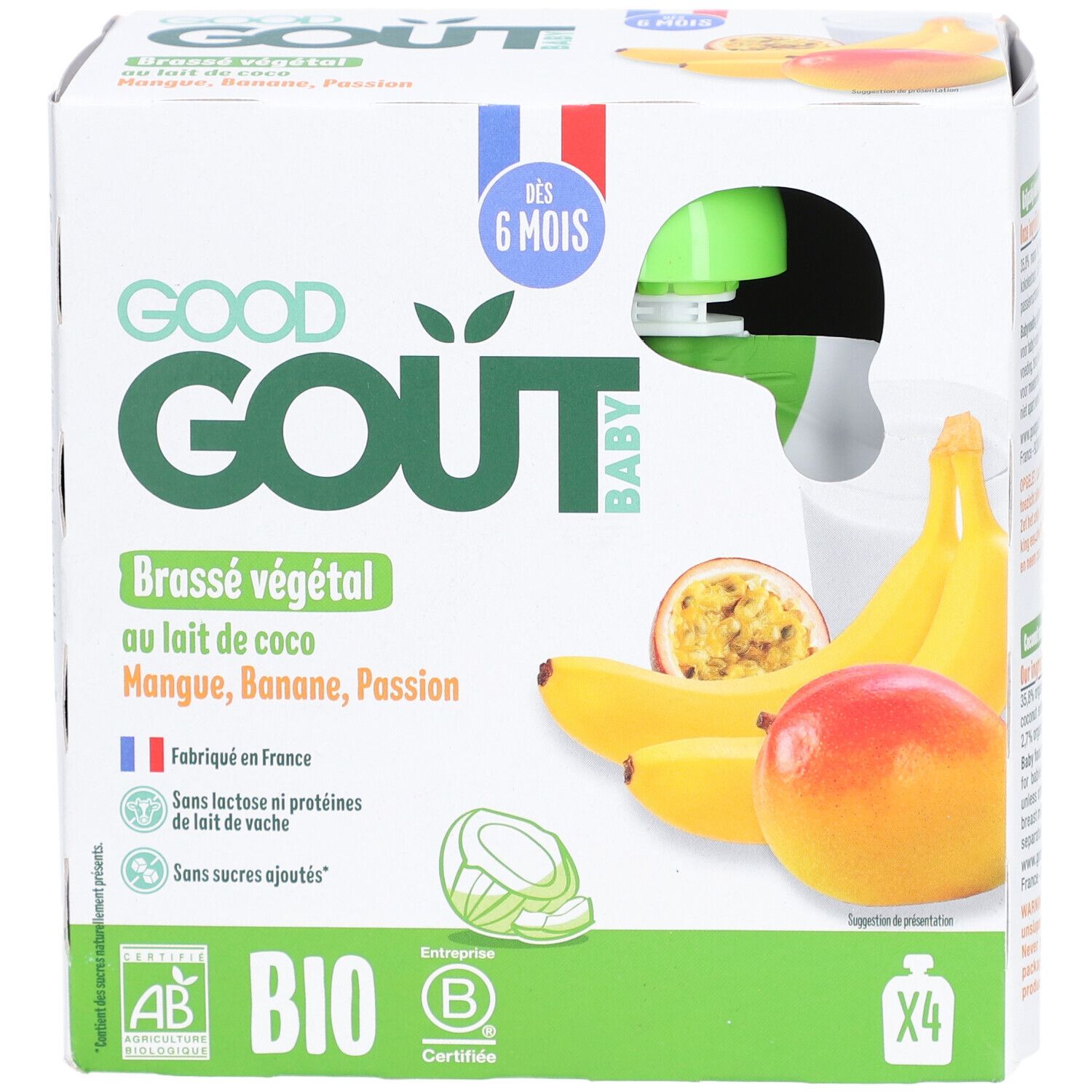 Good Goût Gebraut Vegetarisch Kokosnuss Mango Banane Passion