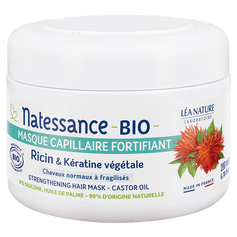 Natessance Masque Capillaire Fortifiant Ricin Bio et Kératine Végétale