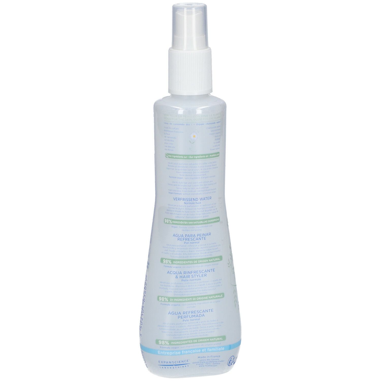 MUSTELA POUR BÉBÉ EAU RAFRAICHISSANTE ET COIFFANTE A L'EAU DE CAMOMILLE  ISSUE DE CULTURE BIO HAIR STYLER & SKIN FRESHENER