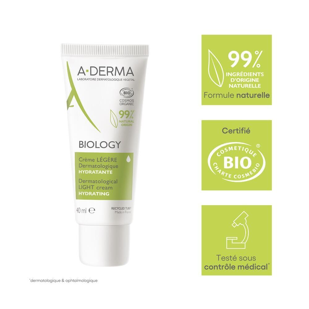 A-DERMA BIOLOGY Crème légère dermatologique hydratante