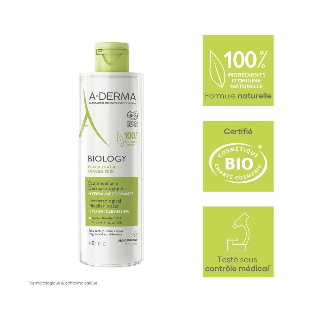 A-DERMA BIOLOGY Eau micellaire dermatologique hydra-nettoyante