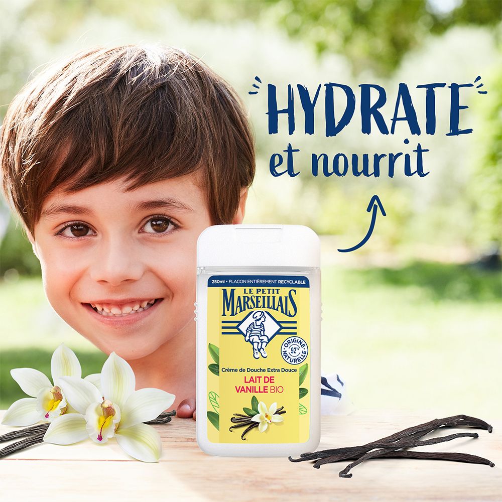 Le Petit Marseillais Douche & Bain Crème Extra Doux, Lait de Vanille, 250 ml