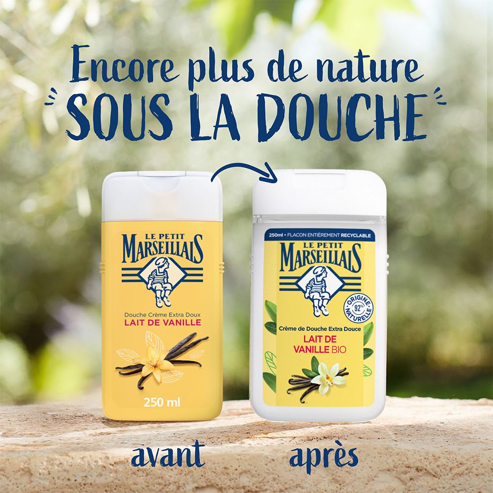Le Petit Marseillais Douche & Bain Crème Extra Doux, Lait de Vanille, 250 ml