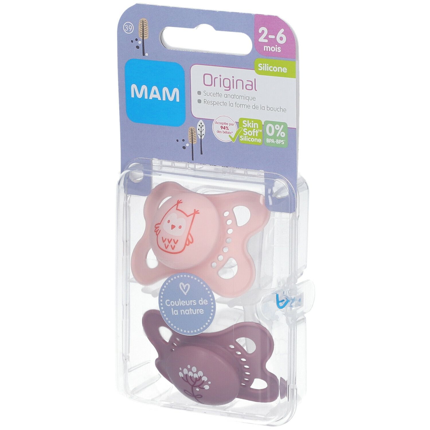MAM Original 2-6 Mois Colors of Nature -Sucette (Couleur non sélectionnable)