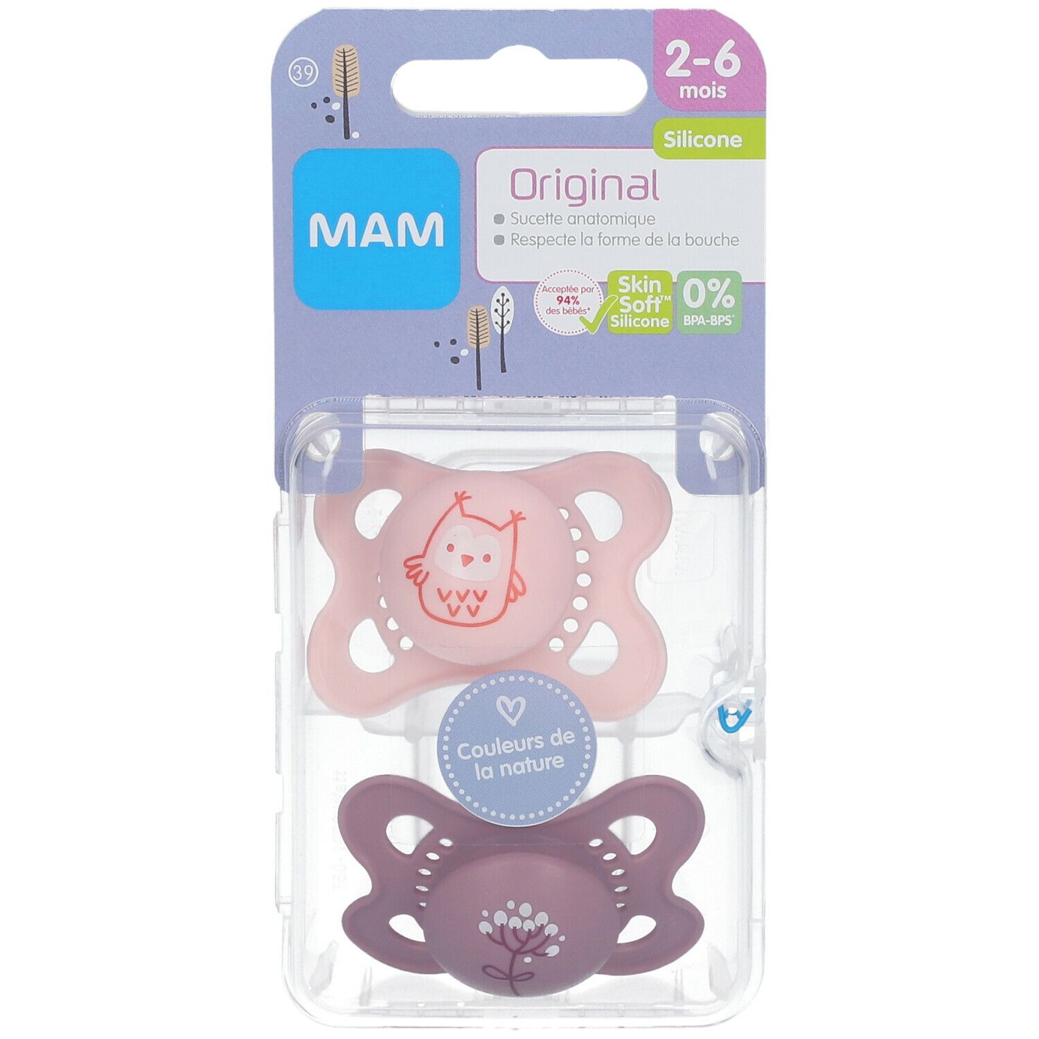 MAM Original 2-6 Mois Colors of Nature -Sucette (Couleur non sélectionnable)