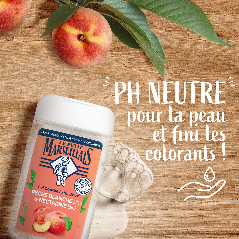 Le Petit Marseillais Duschgel & Bad Extra Sanft Bio Weißer Pfirsich und Nektarine Bio