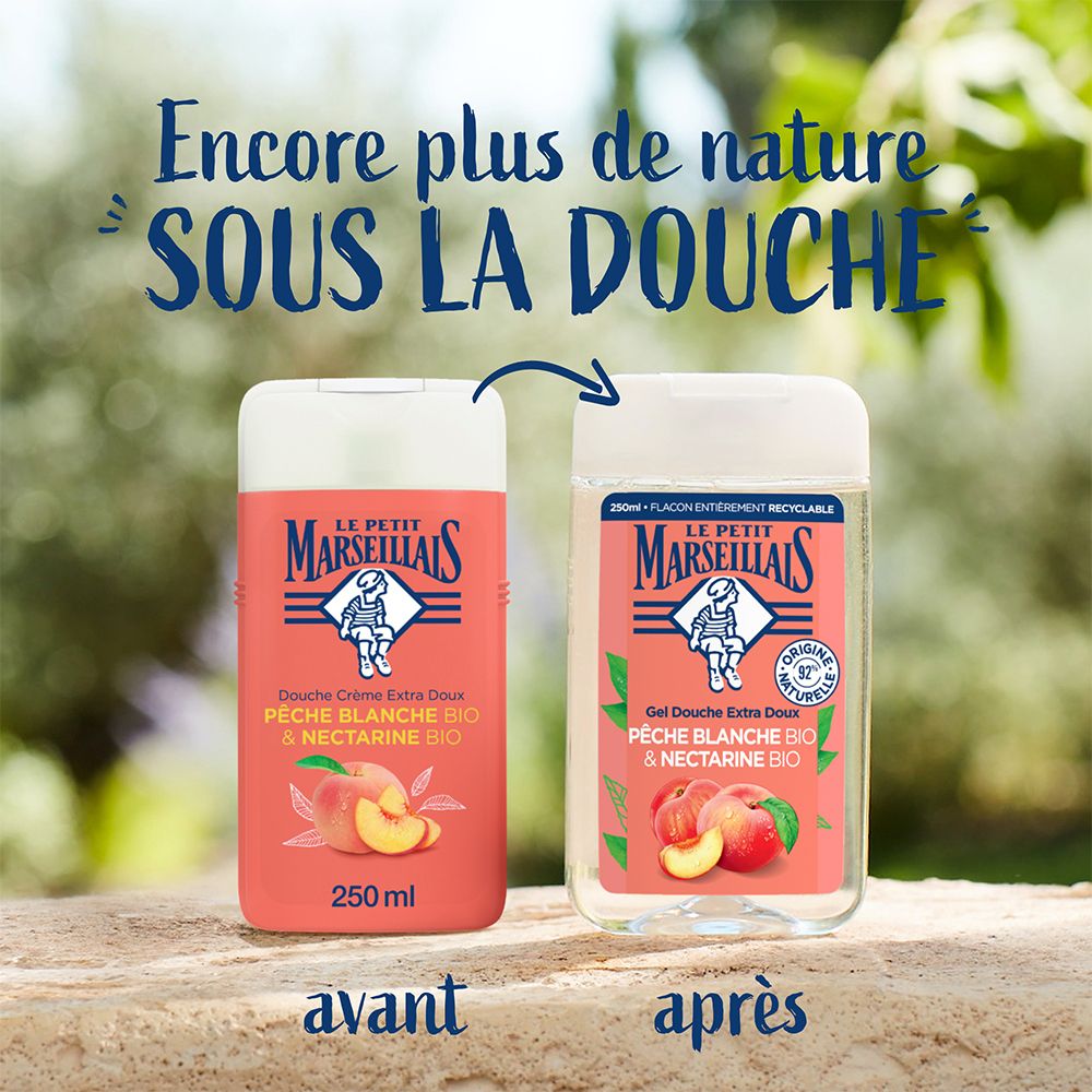 Le Petit Marseillais Duschgel & Bad Extra Sanft Bio Weißer Pfirsich und Nektarine Bio