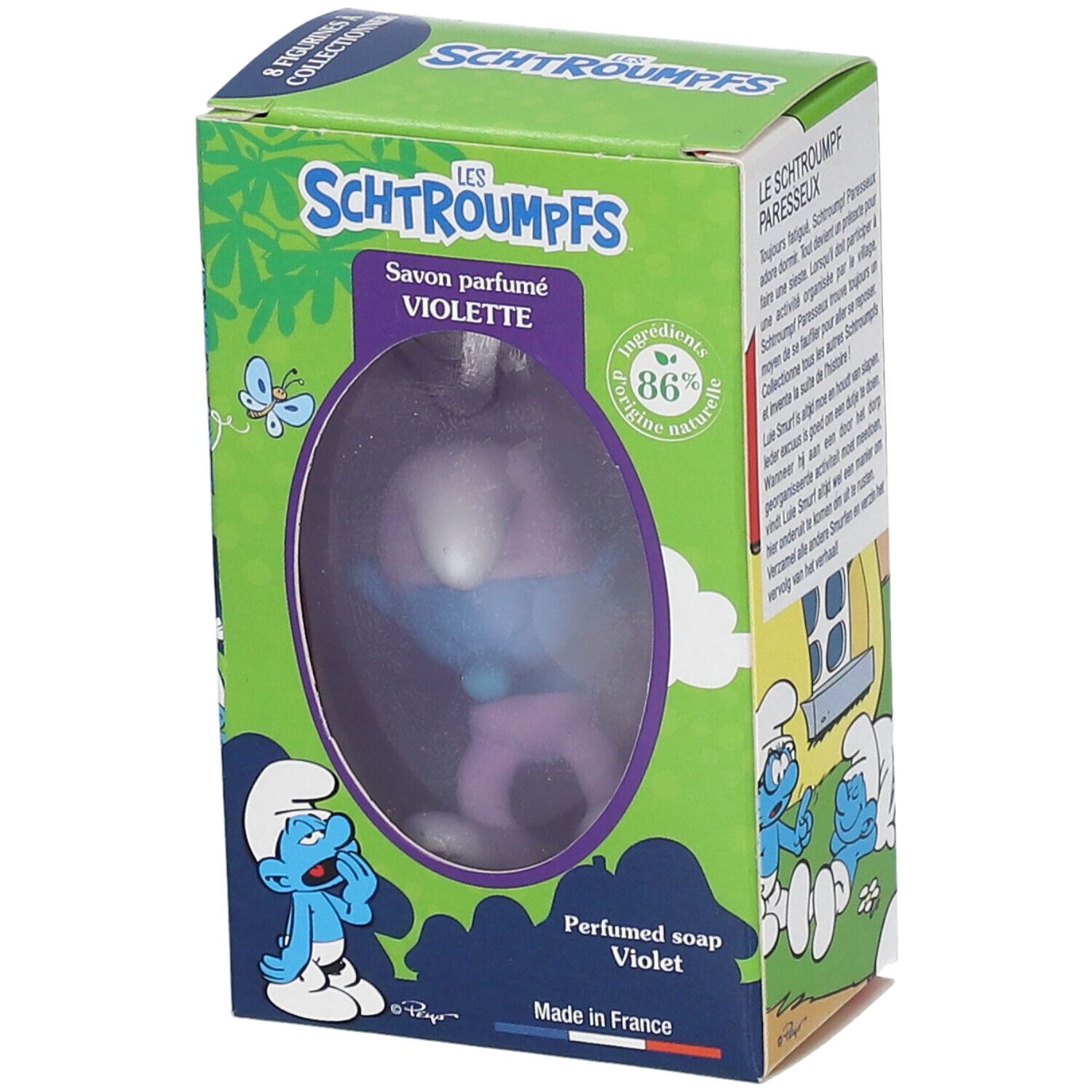 Le Comptoir du Bain Les Schtroumpfs Feste Seife mit Veilchenduft