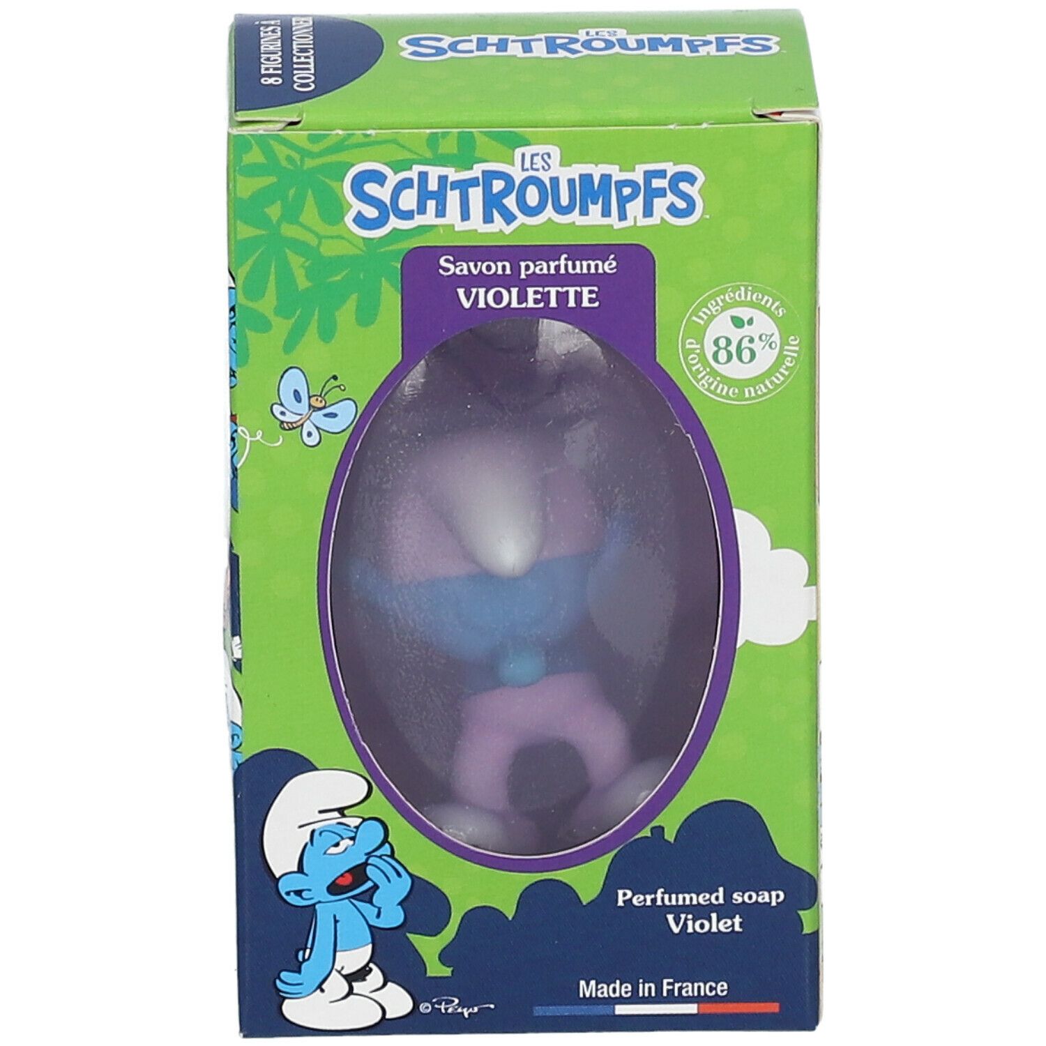 Le Comptoir du Bain Les Schtroumpfs Feste Seife mit Veilchenduft