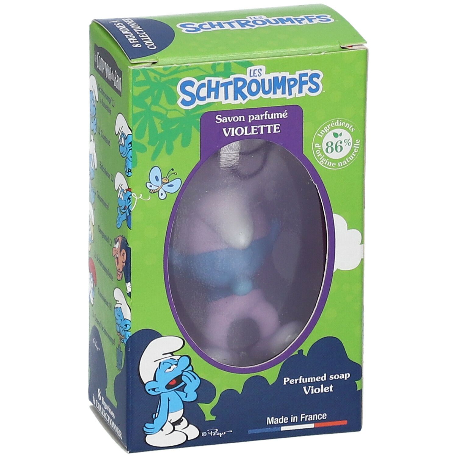 Le Comptoir du Bain Les Schtroumpfs Feste Seife mit Veilchenduft