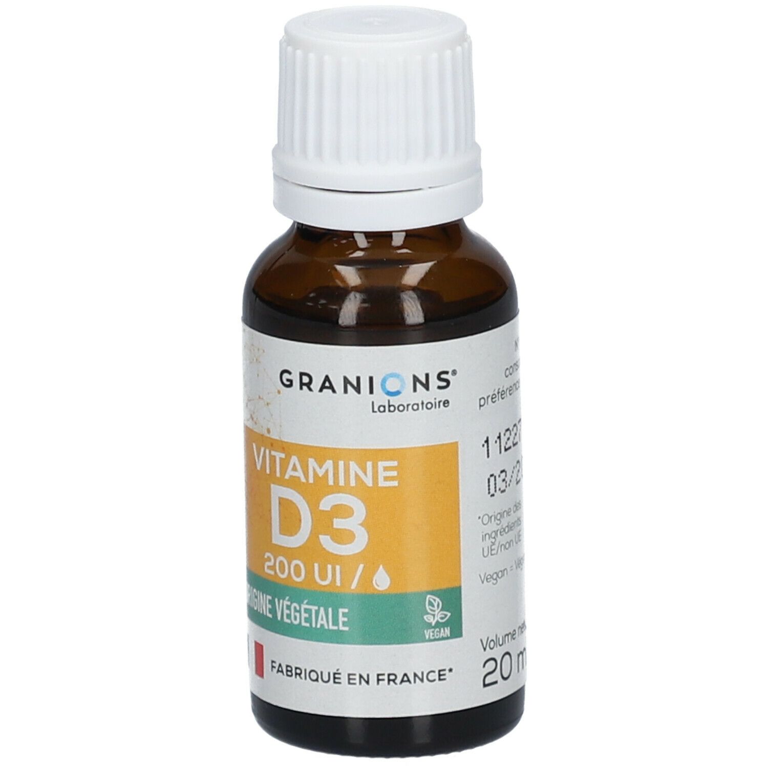 Laboratoire des GRANIONS® Pflanzliches Vitamin D3 200 IE - Tropfen