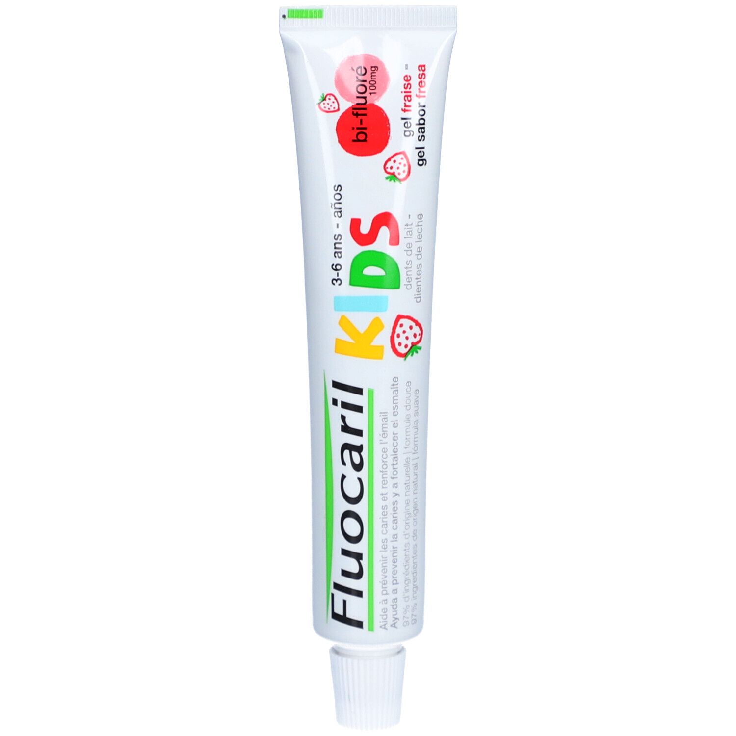 FLUOCARIL Kids 3-6 Jahre - Zwei-Fluor-Zahngel, Erdbeergeschmack