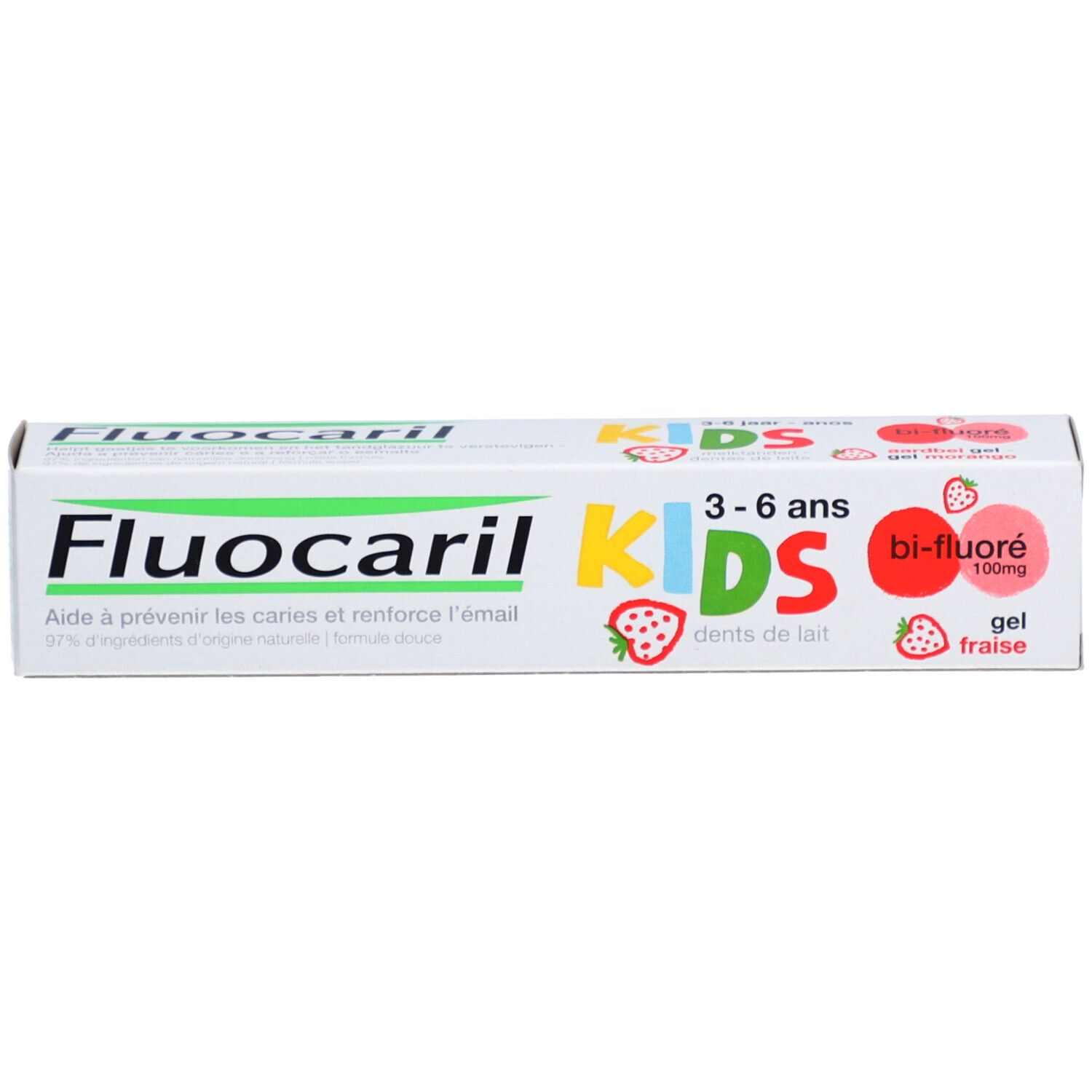 FLUOCARIL Kids 3-6 Jahre - Zwei-Fluor-Zahngel, Erdbeergeschmack