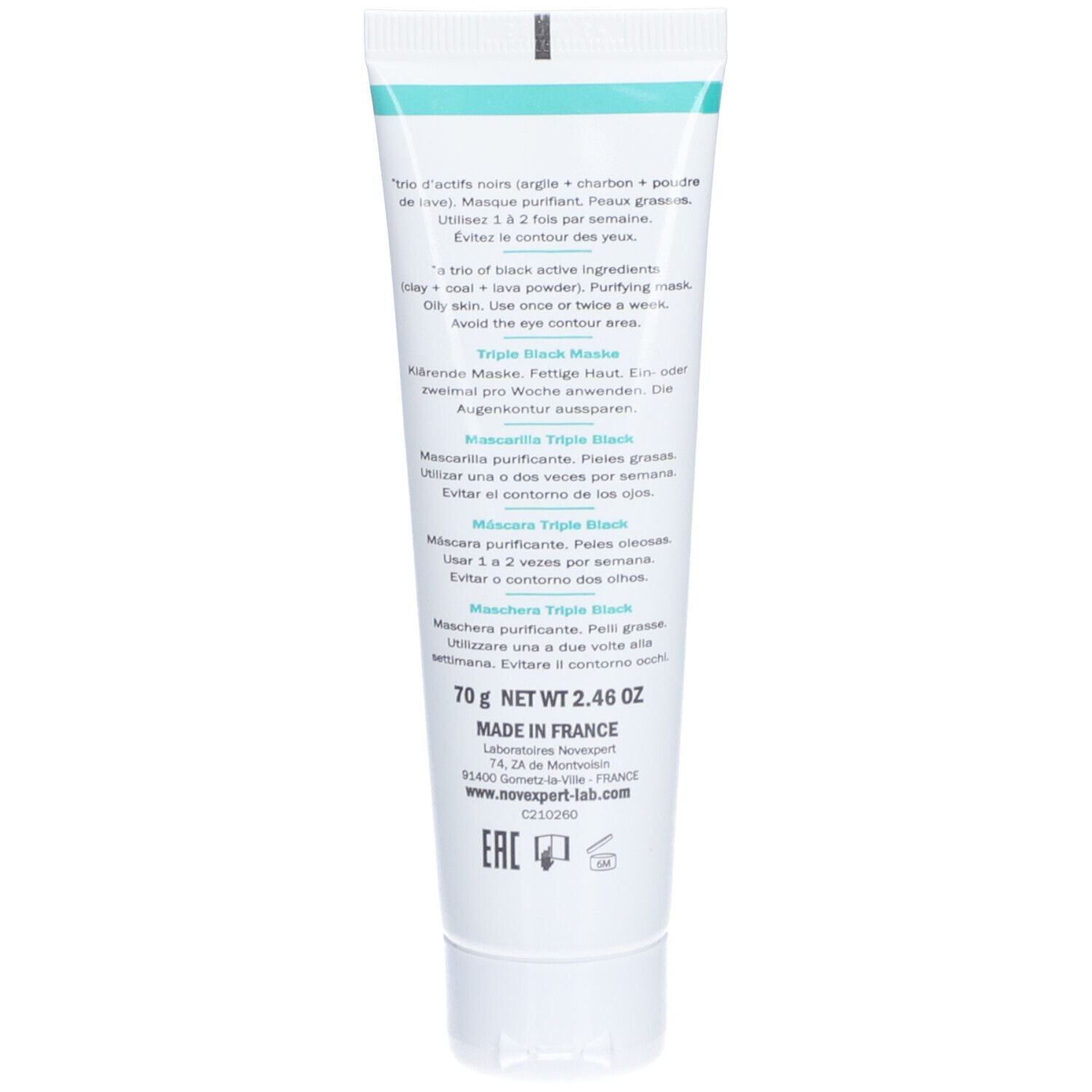 Novexpert Trio-Zink-Maske Dreifach schwarz