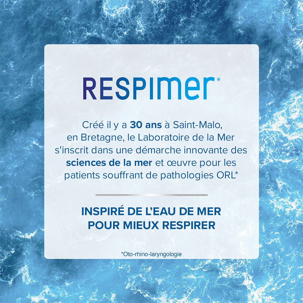 Texte sur RESPIMER® : Fabriqué à Saint-Malo, inspiré de la mer, pour une meilleure respiration.
