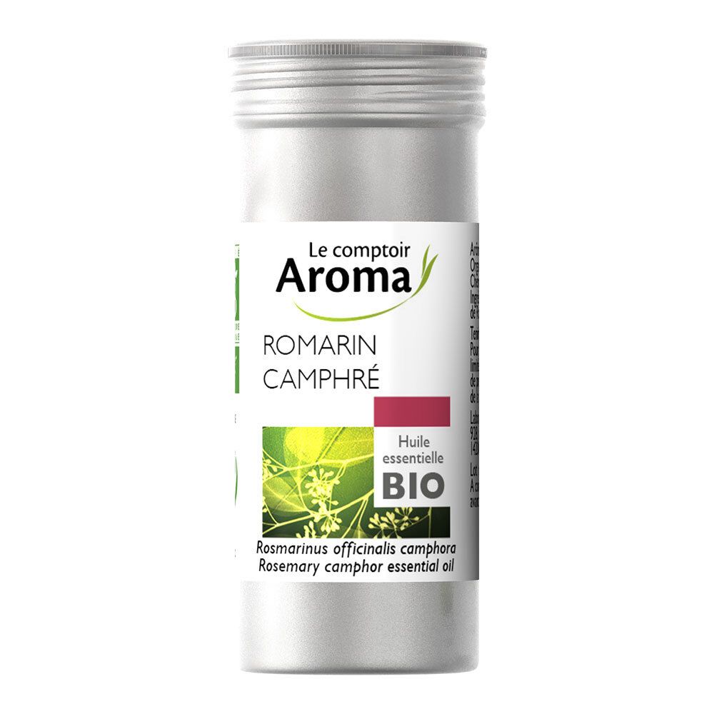 Zylindrische Metallverpackung. Etikett mit Produktnamen und Bio-Zertifizierung. Le Comptoir Aroma.