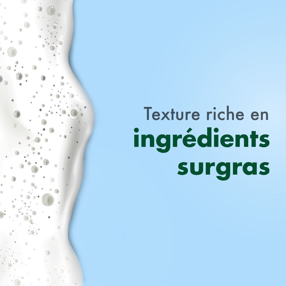 Schaum. Text: Texture riche en ingrédients surgas.