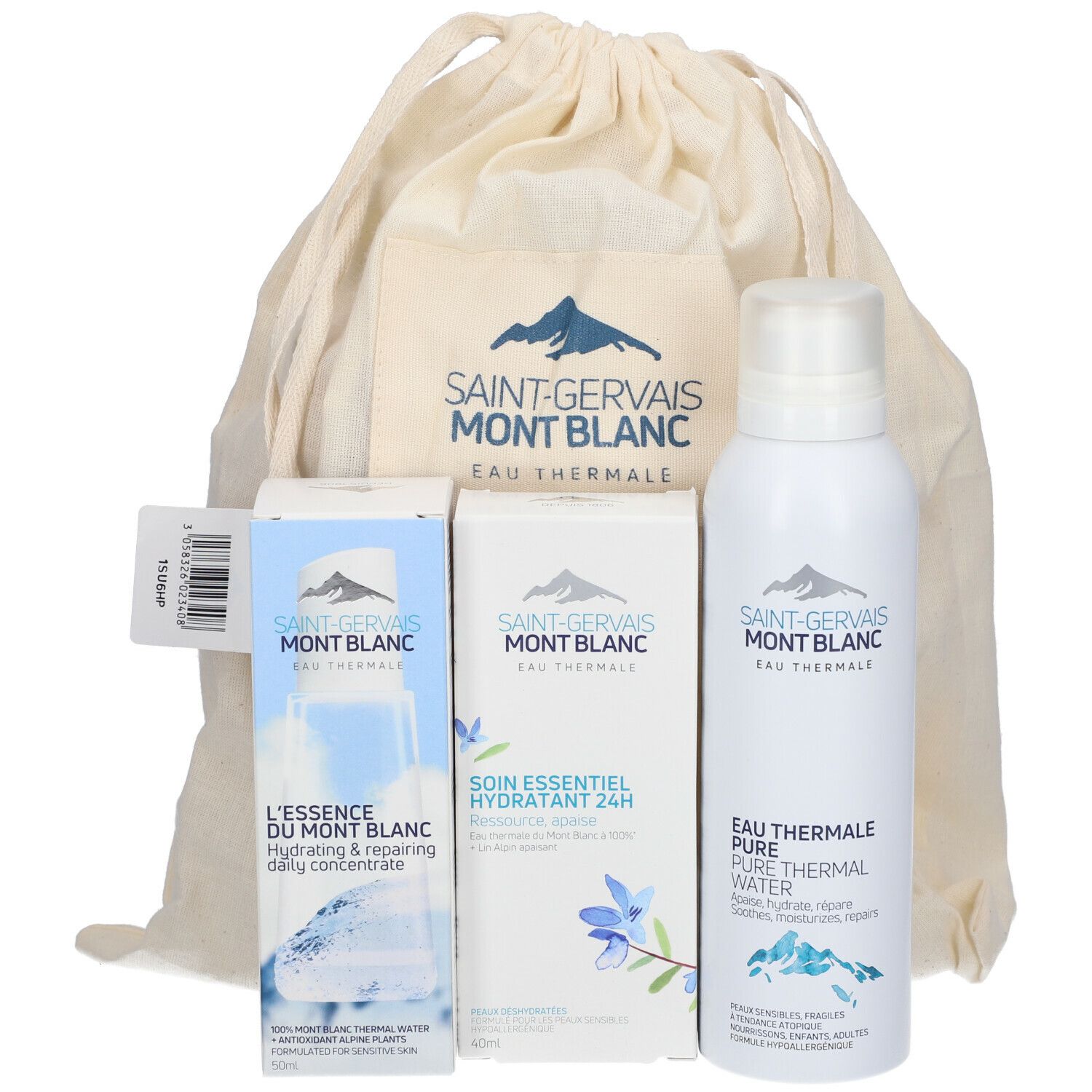 Saint-Gervais MONT BLANC Pochon Soin Visage - Les Essentiels Hydratation