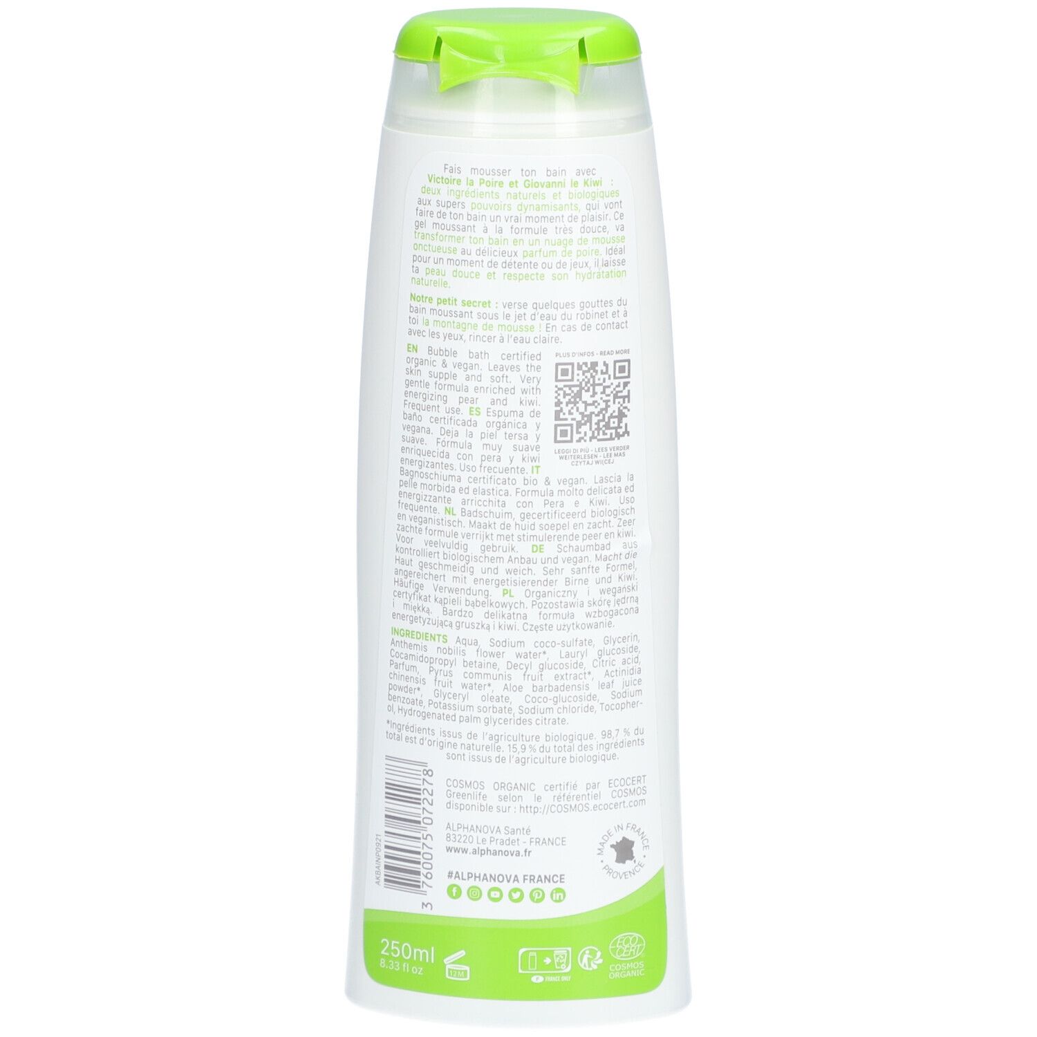 Alphanova Kids Bulles dans ton bain ! Poire et Kiwi Bio