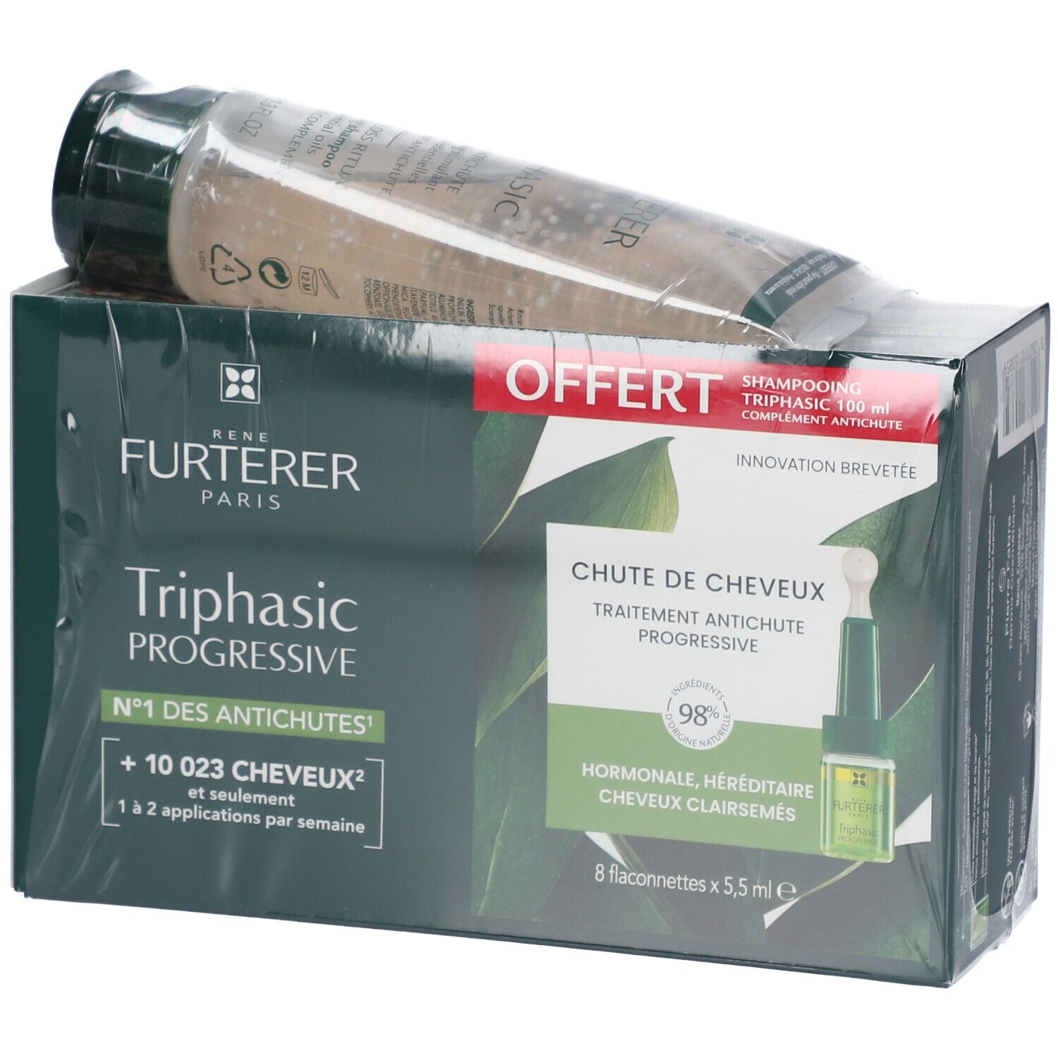 RENE FURTERER TRIPHASIC PROGRESSIVE Behandlung gegen Haarausfall + TRIPHASIC Stimulierendes Shampoo mit ätherischen Ölen