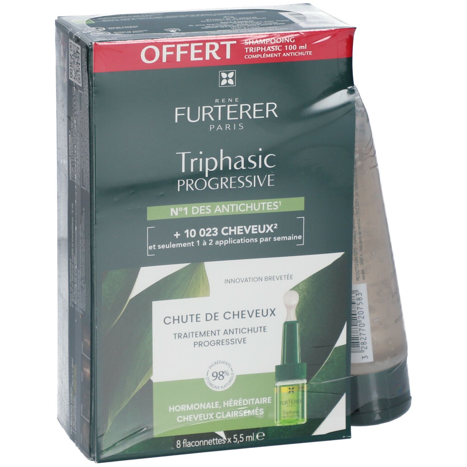 RENE FURTERER TRIPHASIC PROGRESSIVE Behandlung gegen Haarausfall + TRIPHASIC Stimulierendes Shampoo mit ätherischen Ölen