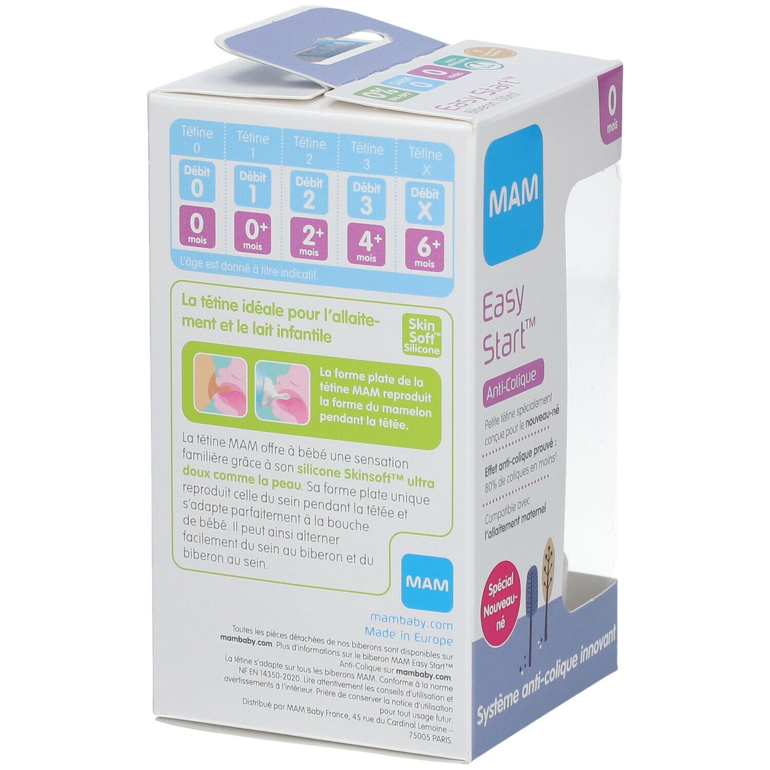 MAM Easy Start™ anti-colique 130 ml Colors of Nature - Biberon