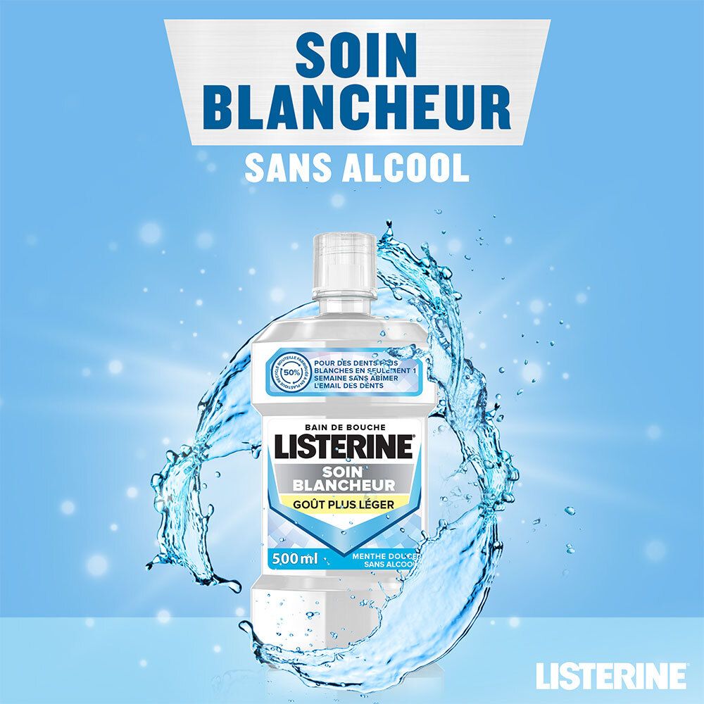 LISTERINE Mundwasser Pflege Weißer Geschmack Leichterer Geschmack