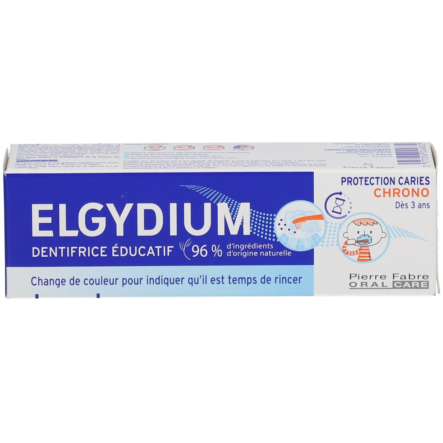 ELGYDIUM DENTIFRICE EDUCATIF PROTECTION CARIES CHRONO - Dentifrice au Fluorinol, arôme fru